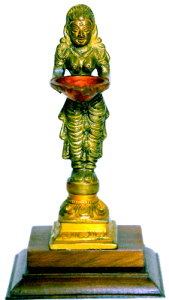 Deep Laxmi With Base Brass Figure 6″