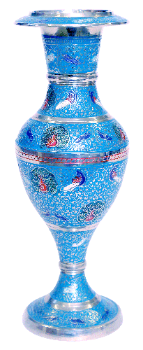 Kashmiri Brass Flower Vase 10″