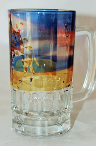 Designer Multi Colour Glass Beer Mug