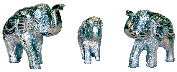3 Pcs Metal Elephant Figure