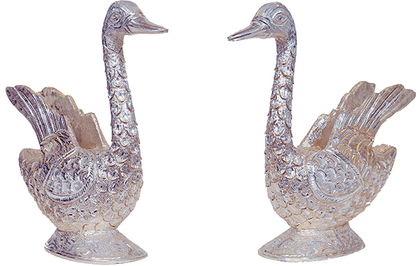 2 Big Metal Duck Perwali Figure 12″
