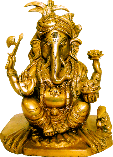Ganesh Pagdi Brass Figure 9″