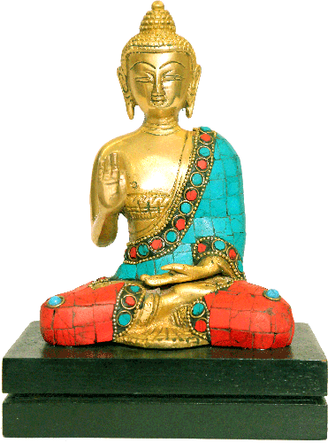 Buddha With Base Brass Figure 6″