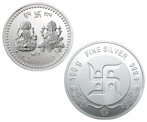 100gm Laxmi Ganesha High Relief