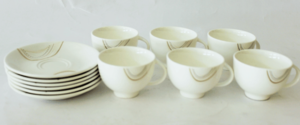 Ceramic 6 Pcs Cup & Saucers Set