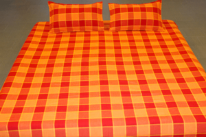 Handloom Set Of 3 Pcs Cotton Double Bed Cover – 2 Pillow Cover & 1 Bed Cover